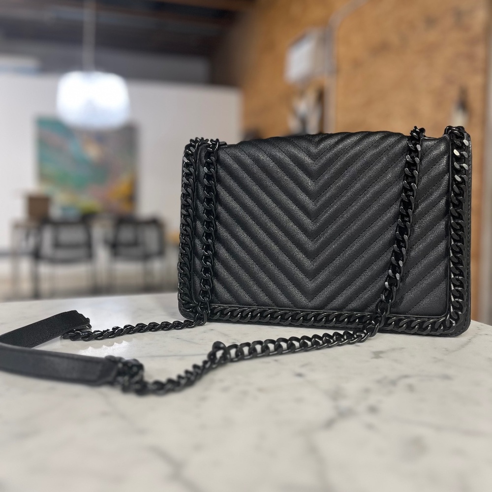 Edgy Glam Crossbody with Chain
